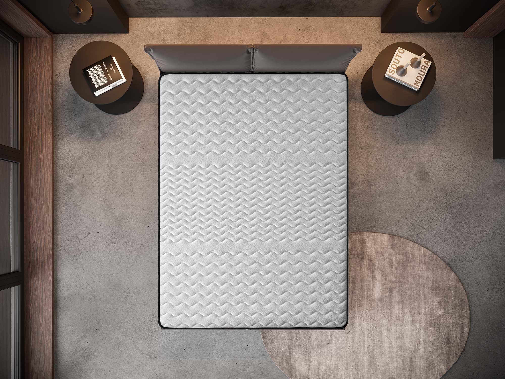 Matelas Titanium 140x190 cm - Mousse à mémoire de forme HR - Blue Latex - Très épais 25 cm - 7 Zones - Respirant - Hypoallergénique - 3