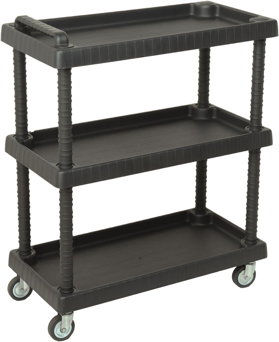 Carrello Portautensili Officina Carrello Portautensili 3 Ripiani JS-19 Con 4 Ruote - Per Officina E Garage Mobile Attrezzi Js-19 - Foto 7