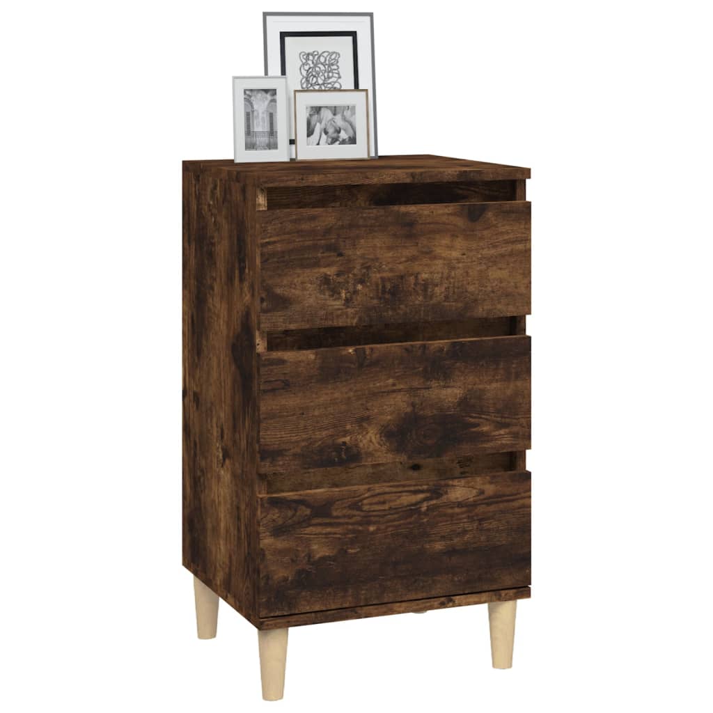 vidaXL Table de chevet chêne fumé 40x35x70 cm bois d'ingénierie - 4