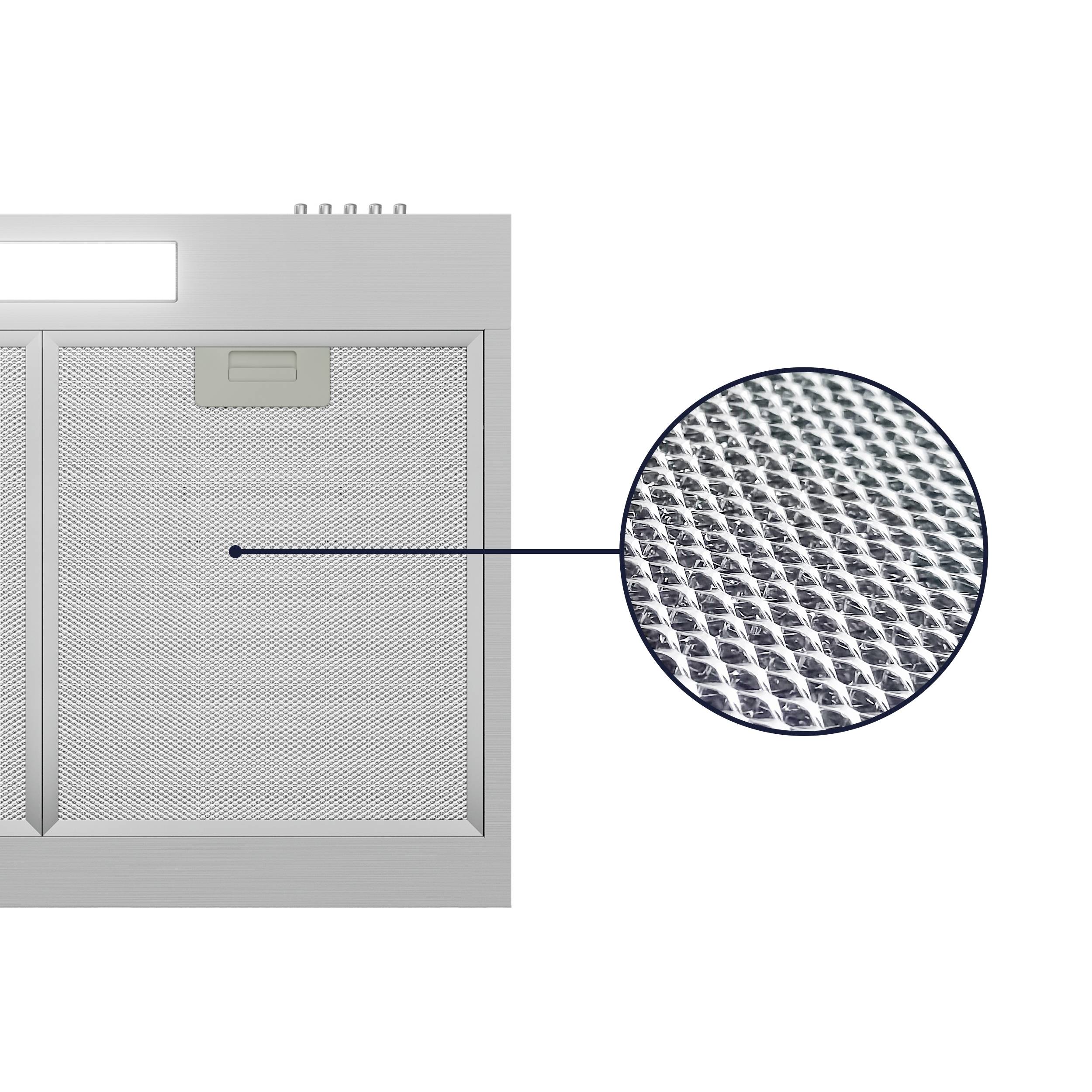 CIARRA Cappa Aspirante Sottopensile 60cm 220m3/h A+ 3 Velocità Ricircolo o Scarico Acciaio inox VMS6903 - 5