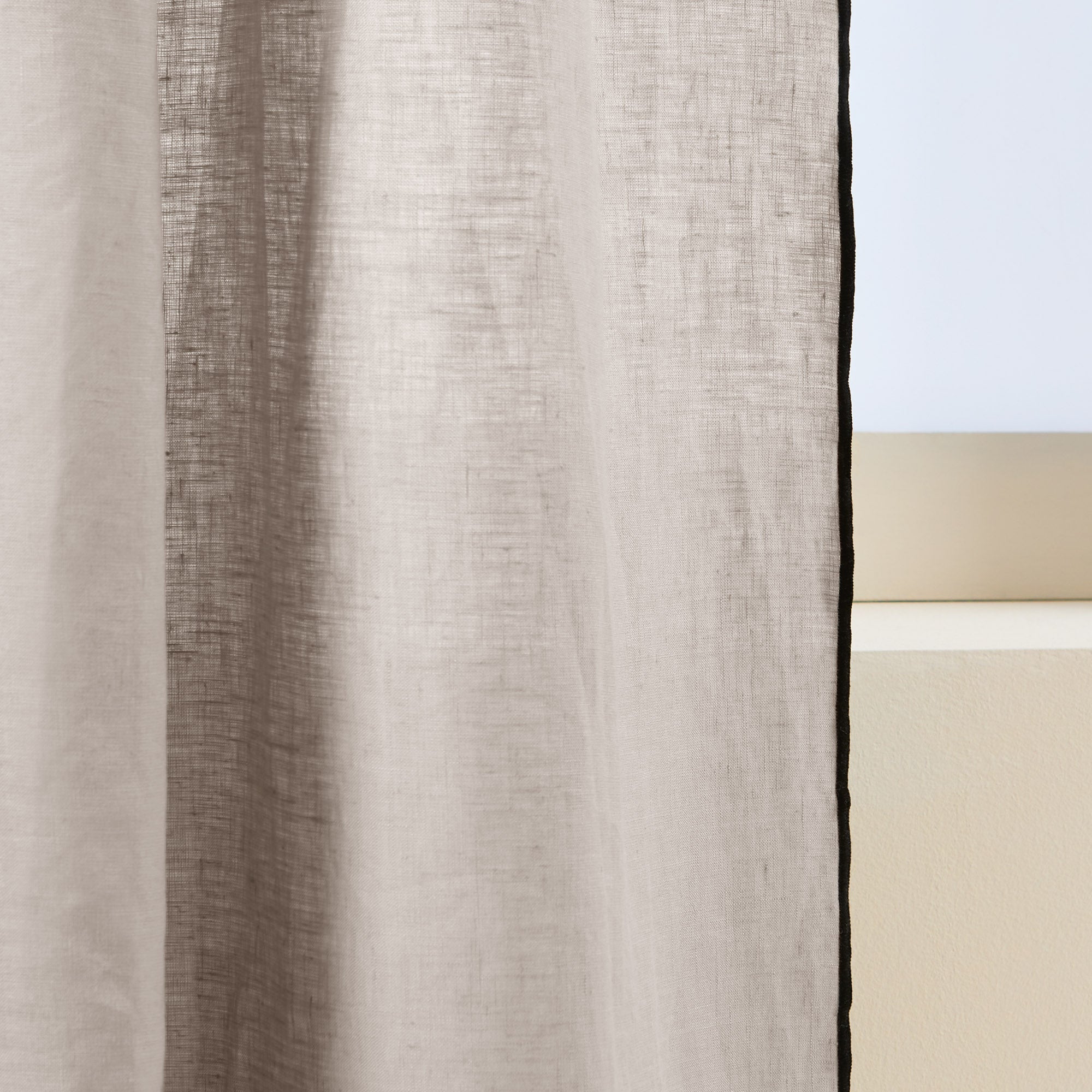rideau panneau Tamisant en 100% lin lavé légèrement froissé CARLINA beige 150x280 cm - 4