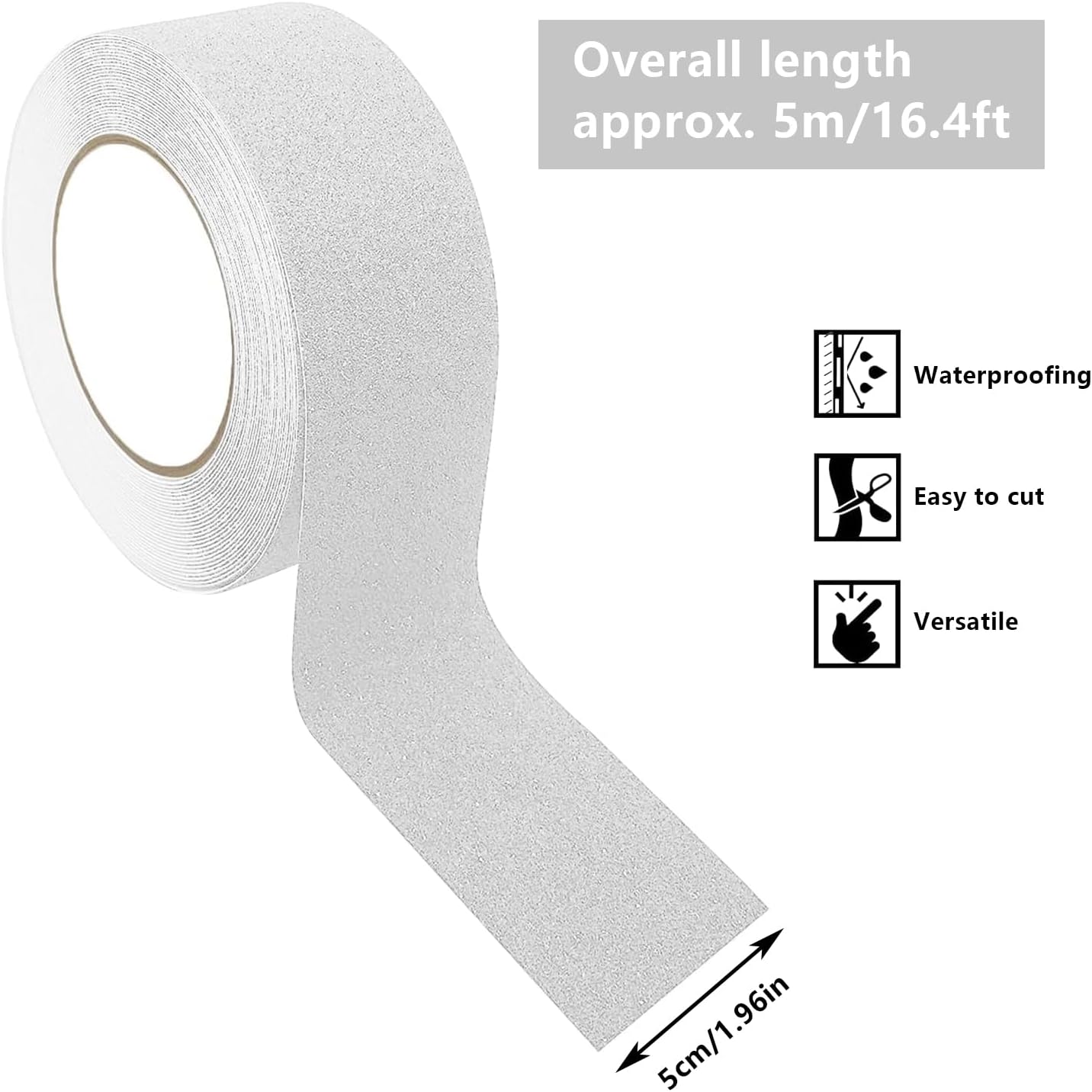 Fruitlet&reg; Nastro Antiscivolo 10 M X 5 Cm, Strisce Antiscivolo Per Scale Esterne Interne, Nastro Adesivo Antiscivolo Per Gradini, Antiscivolo Scale