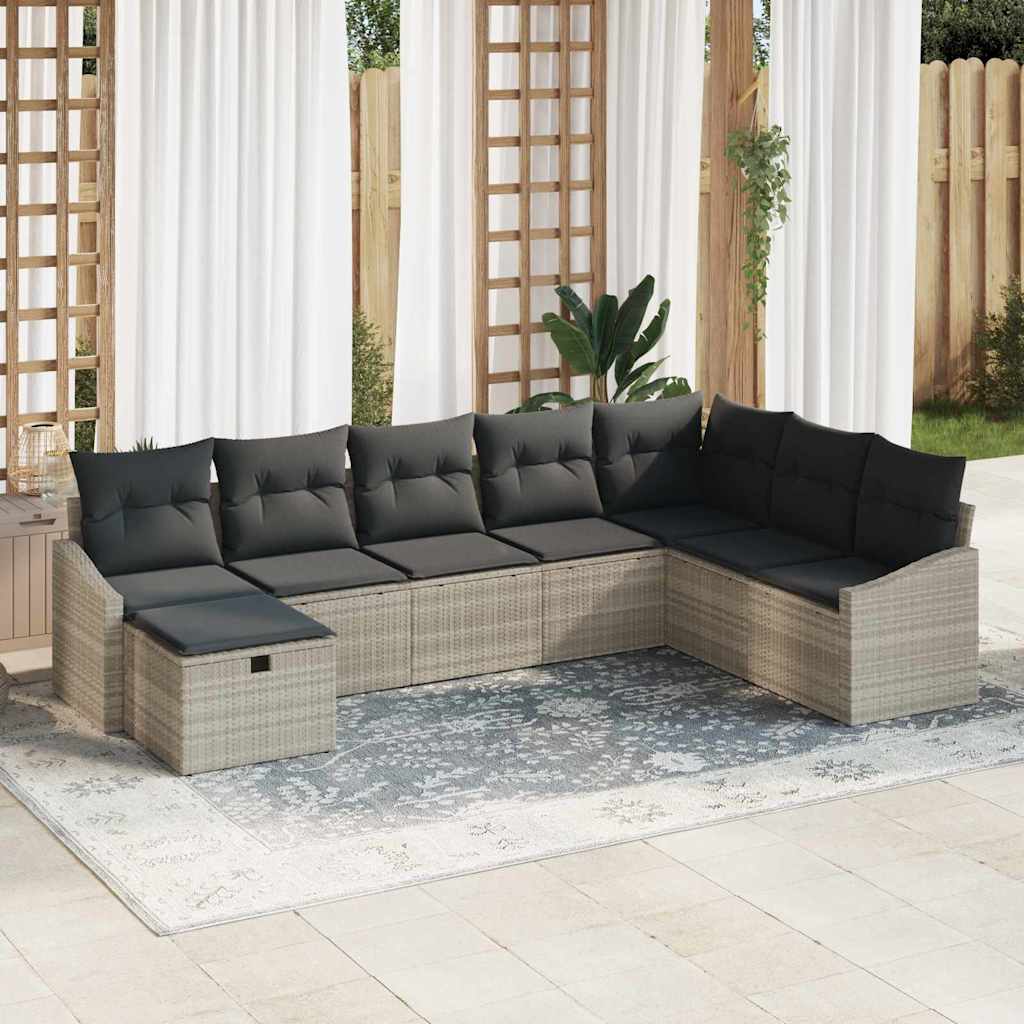 Zestaw Sof z poduszką 9 pcs polirattan vidaXL