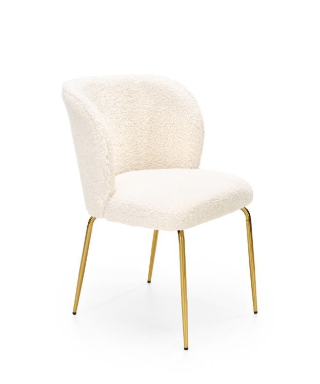 Krzesło tapicerowane K474 kremowe/złote