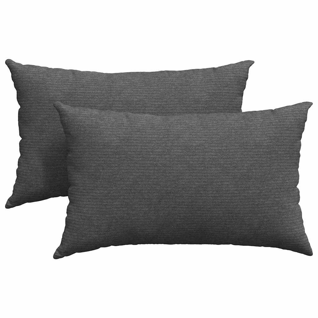 Coussins de canapé 2 pcs Gris foncé 50 x 30 cm vidaXL - 2