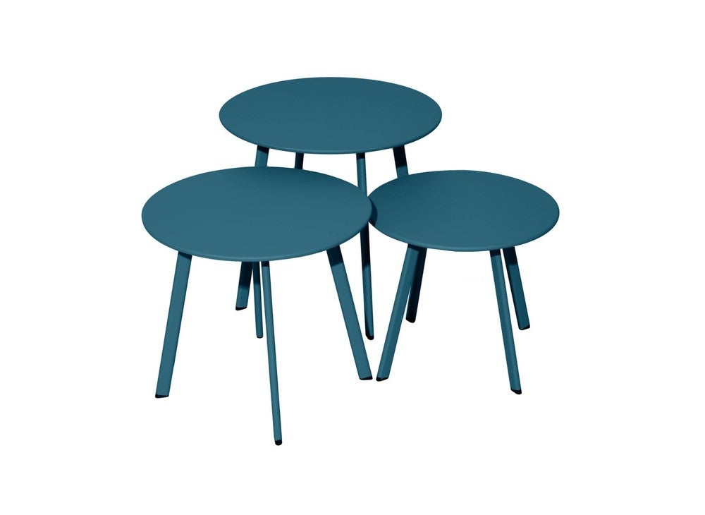 Table Basse De Jardin Massaï En Acier époxy – Ø 40 Cm, Couleur Miel | Proloisirs, Pour Extérieur