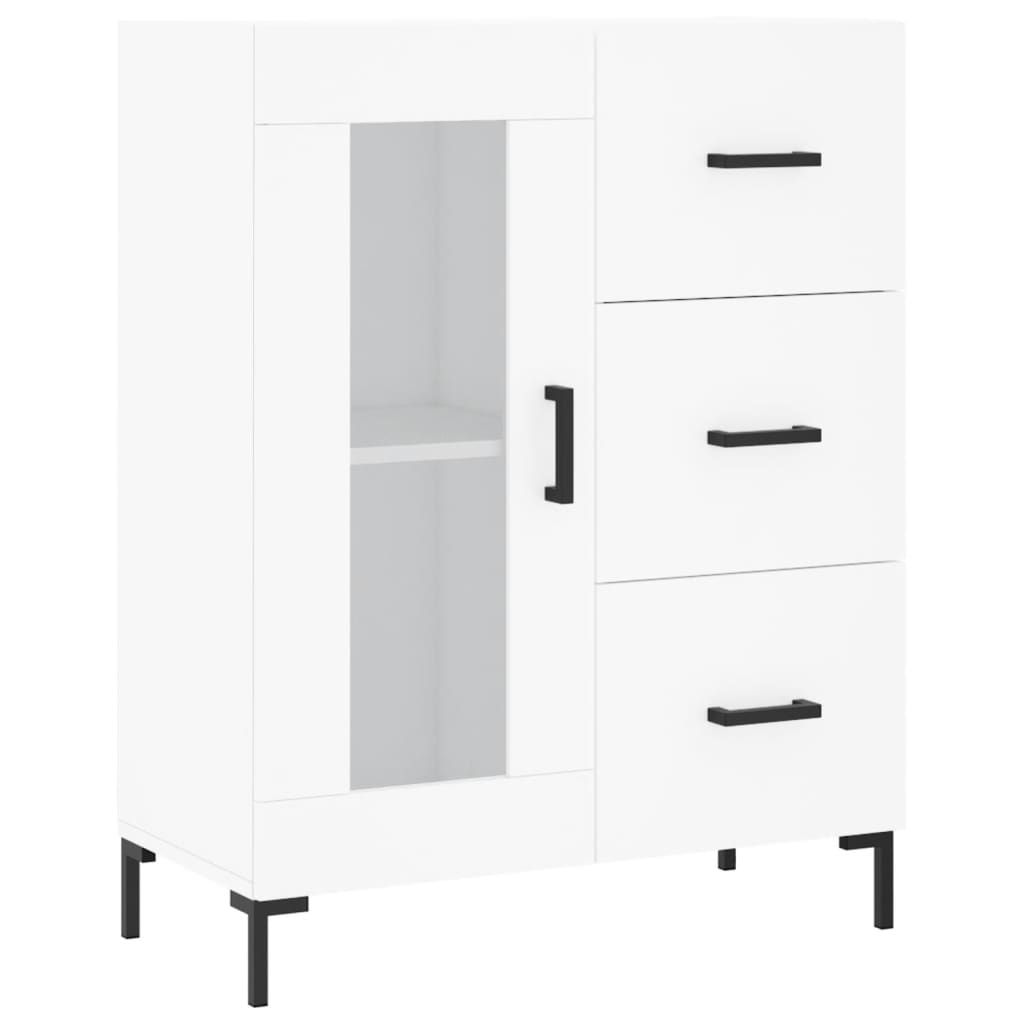 Buffet haut Blanc 69,5x34x180 cm Bois d'ingénierie - 7