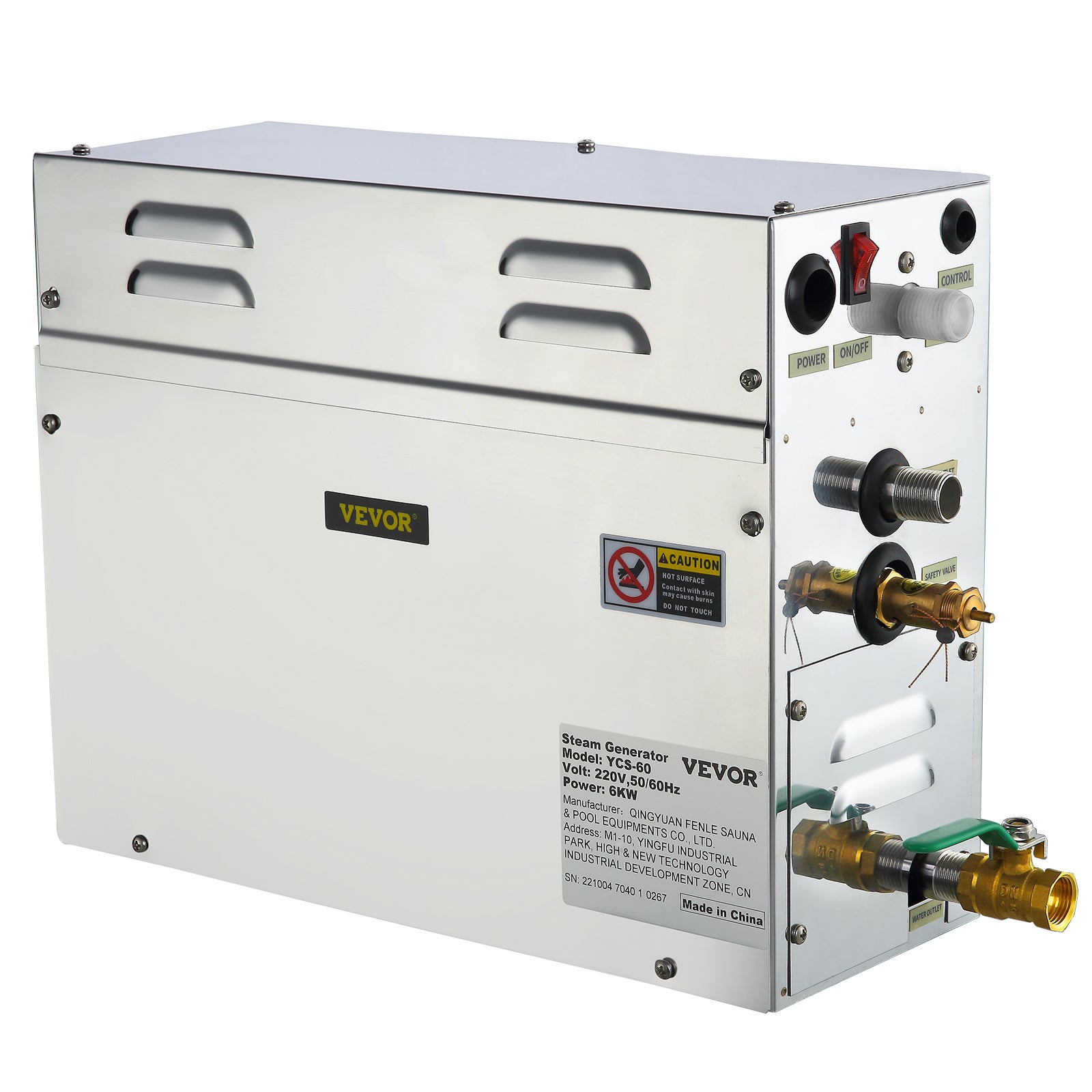 Générateur de vapeur 6 kW sauna,SucceBuy douche,spa à domicile,bain,luxe,220V,inox,blanc - 3