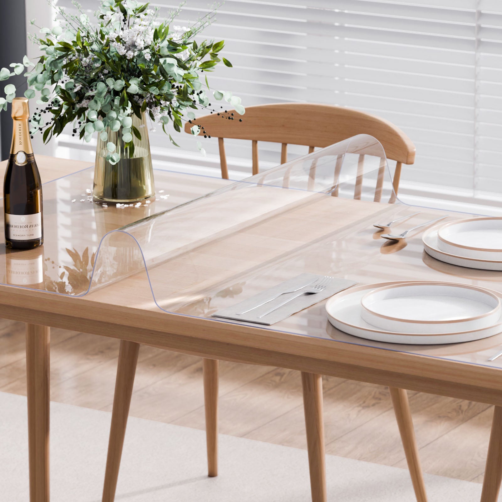 Protector escritorio de PVC transparente,VEVOR 36 x 48 pulgadas,1,5 mm de espesor,rectangular,impermeable,adecuado para oficinas y restaurantes - 8