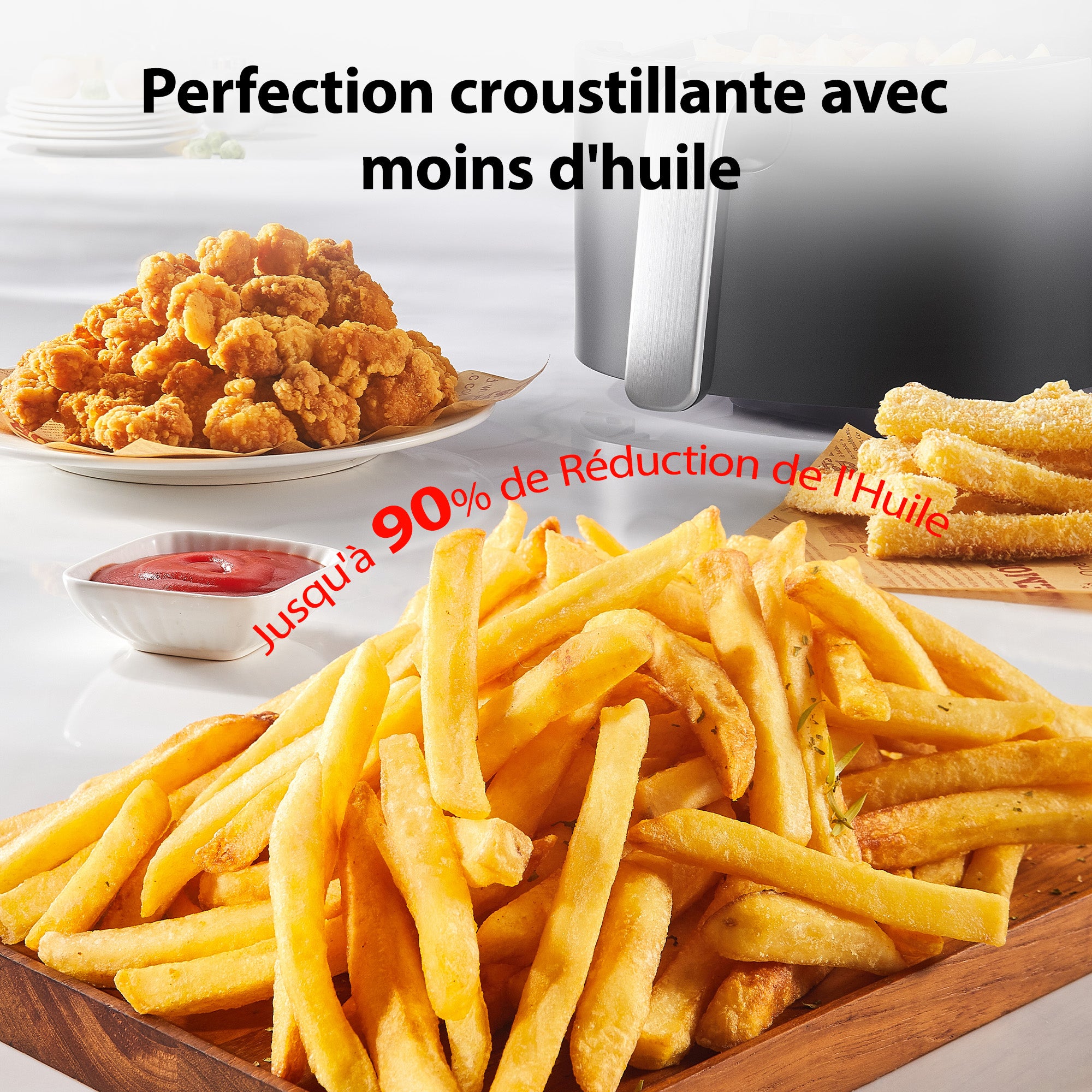 Friteuse sans huile TOSHIBA AirFryer Capacité 7,4L - 12 menus prédéfinis et fonction - 1850W - 8