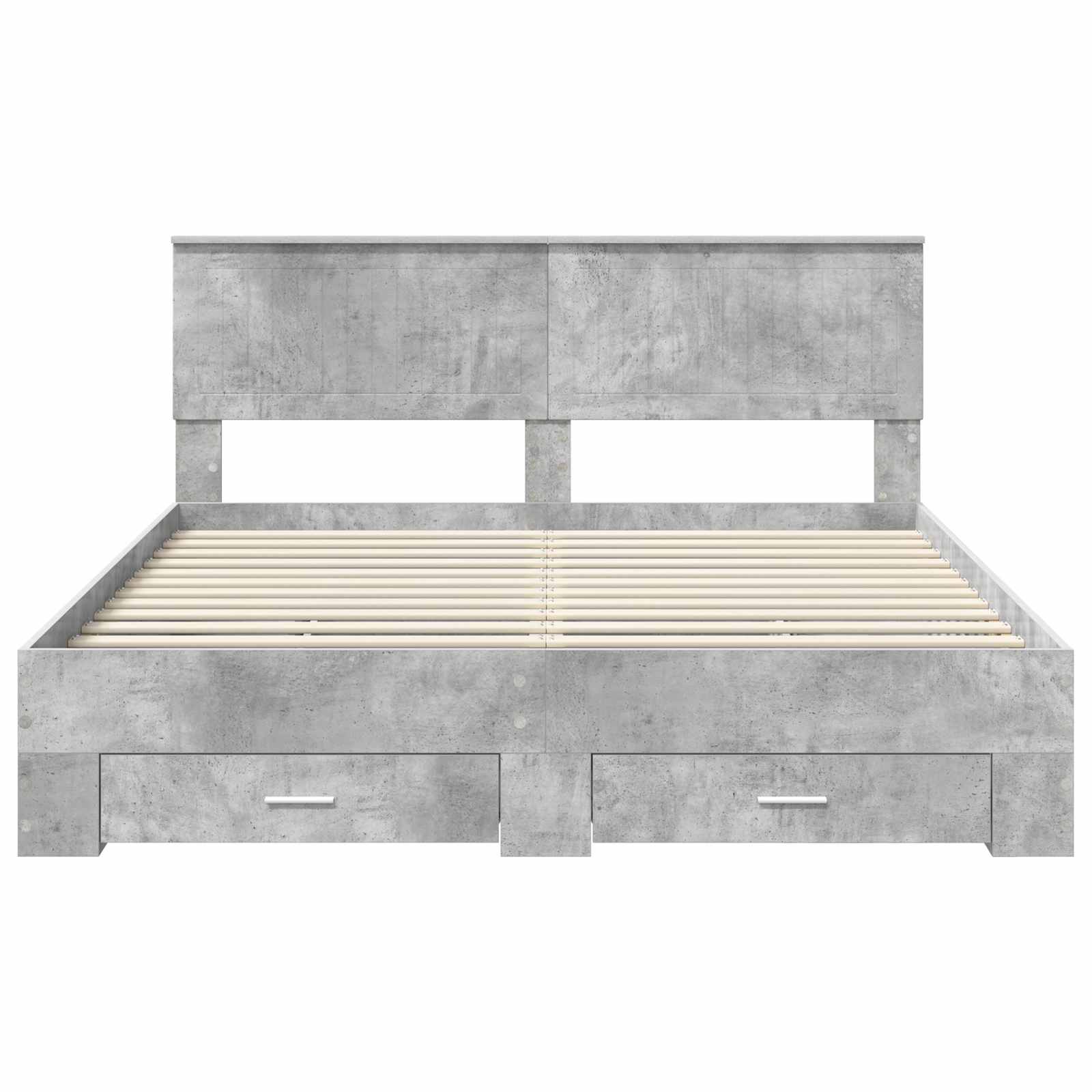 Cadre de lit gris béton 160 x 200 cm panneau de bois - 8