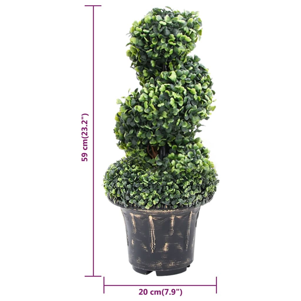 Planta espiral artificial de buxo com vaso verde 59 cm - COMFORTXL - 5