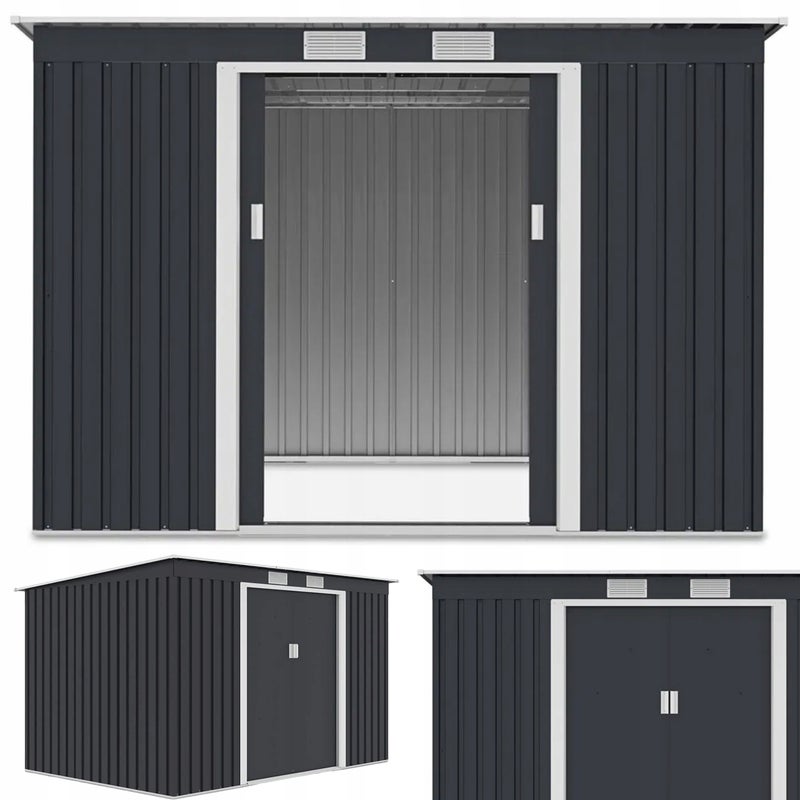 Domek Ogrodowy Narzędziowy OREGON 261x181cm Schowek na Narzędzia Metal 1 szt