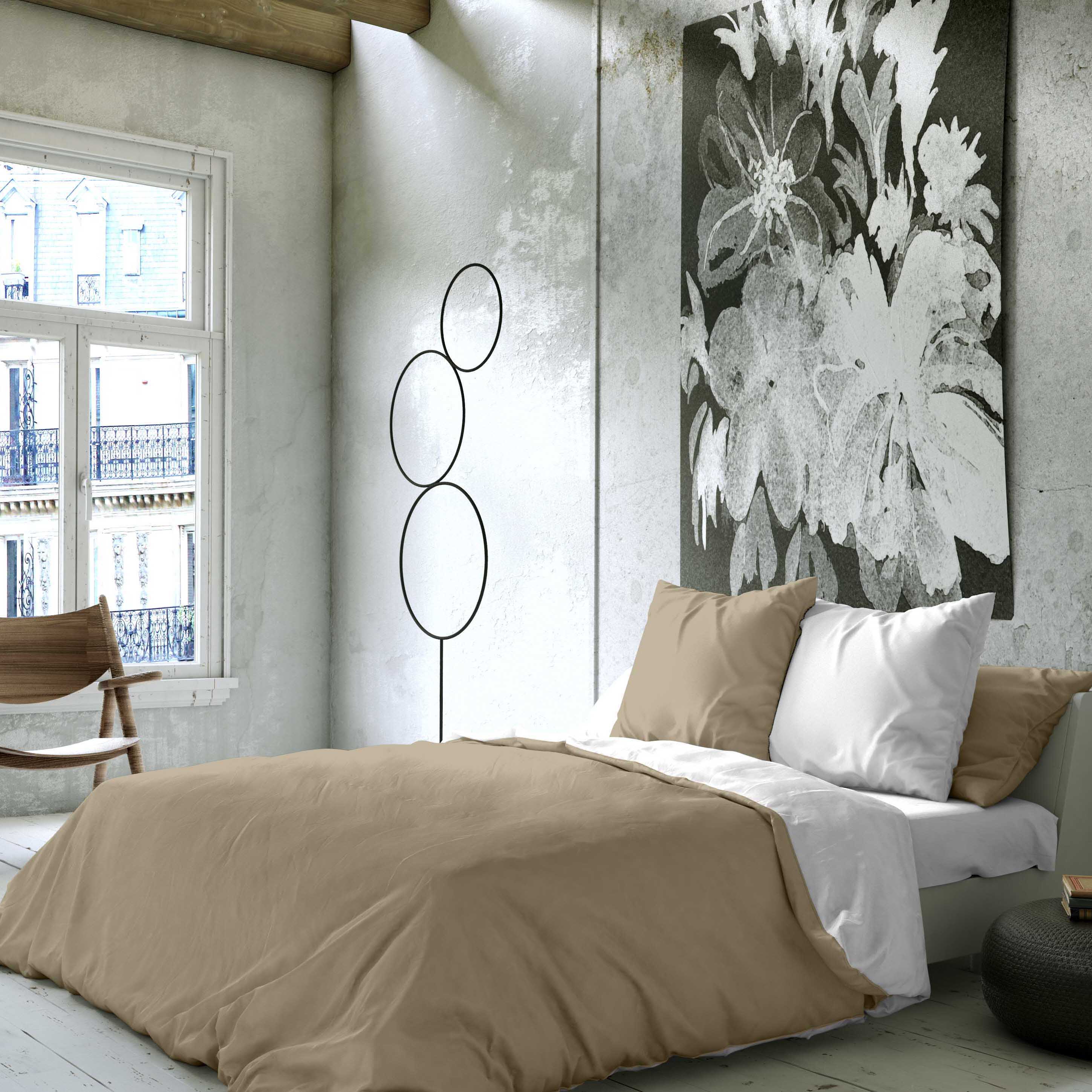 HOUSSE DE COUETTE RÉVERSIBLE EN LIN BICOLORE LIN P.15-1305 / BLANC 100% COTON LIT 180 - 3