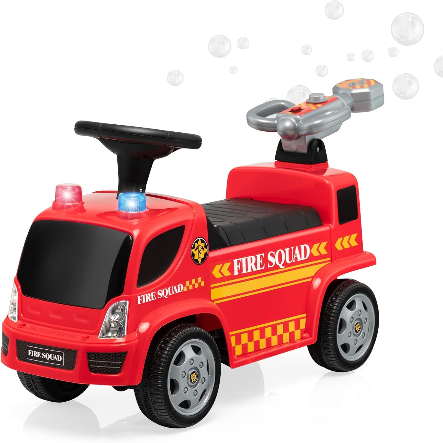 Porteur Trotteur Camion De Pompiers Pour Enfant 18-36 Mois - Avec Lumières, Musique, Coffre - Rouge