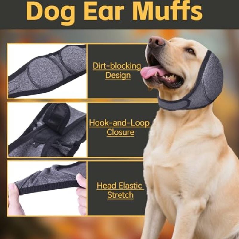 Orejeras para perros, protección contra el ruido, impermeables, ajustables, alivian la ansiedad (tamaño pequeño) - 7