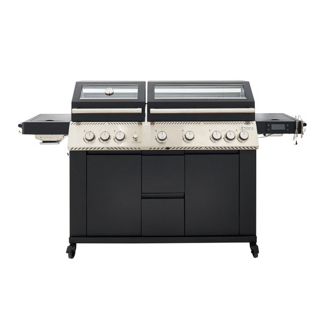 Grill gazowy Upsilon NATERIAL premium 6+2 palniki ze stali nierdzewnej w kolorze czarnym