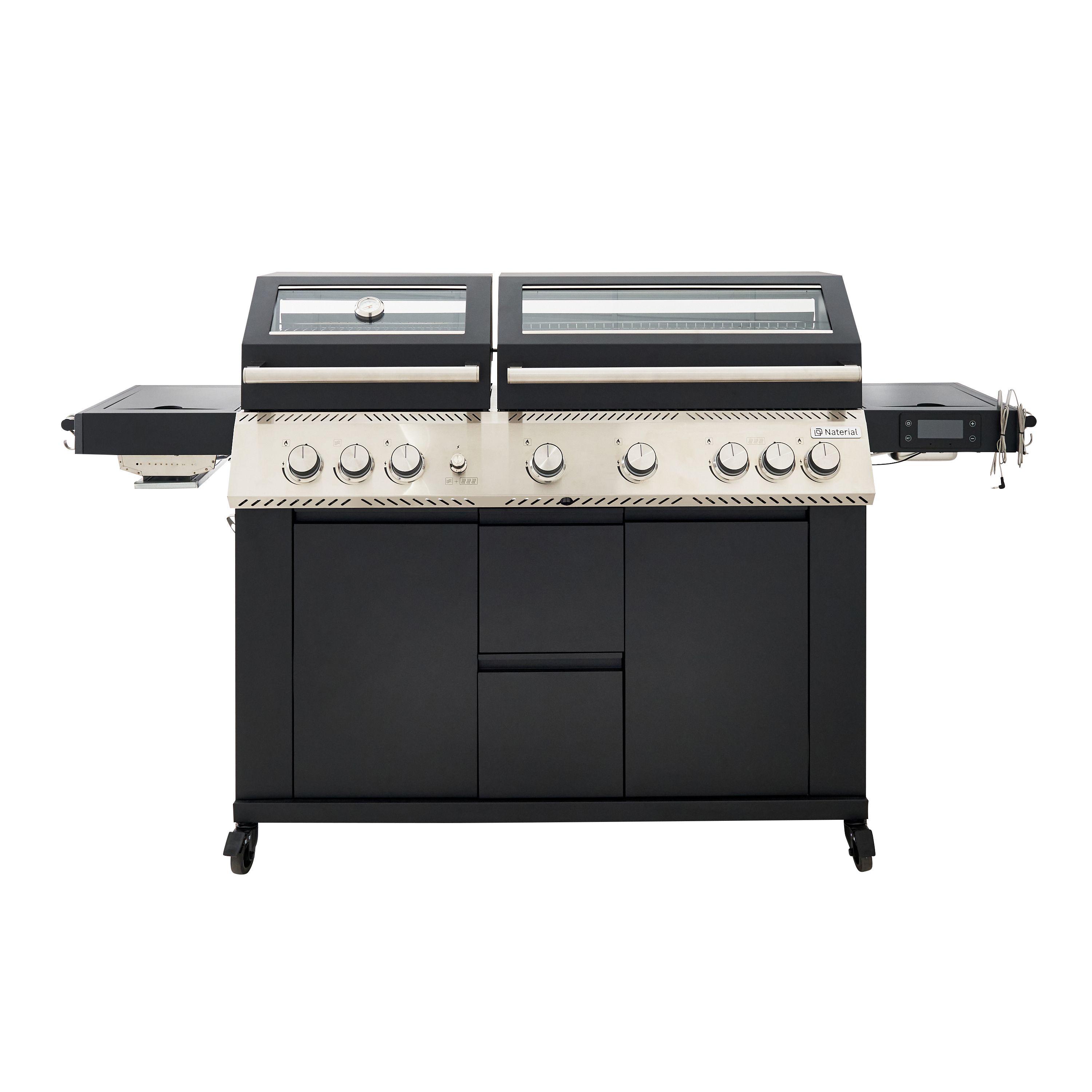 Grill gazowy Upsilon NATERIAL premium 6+2 palniki ze stali nierdzewnej w kolorze czarnym