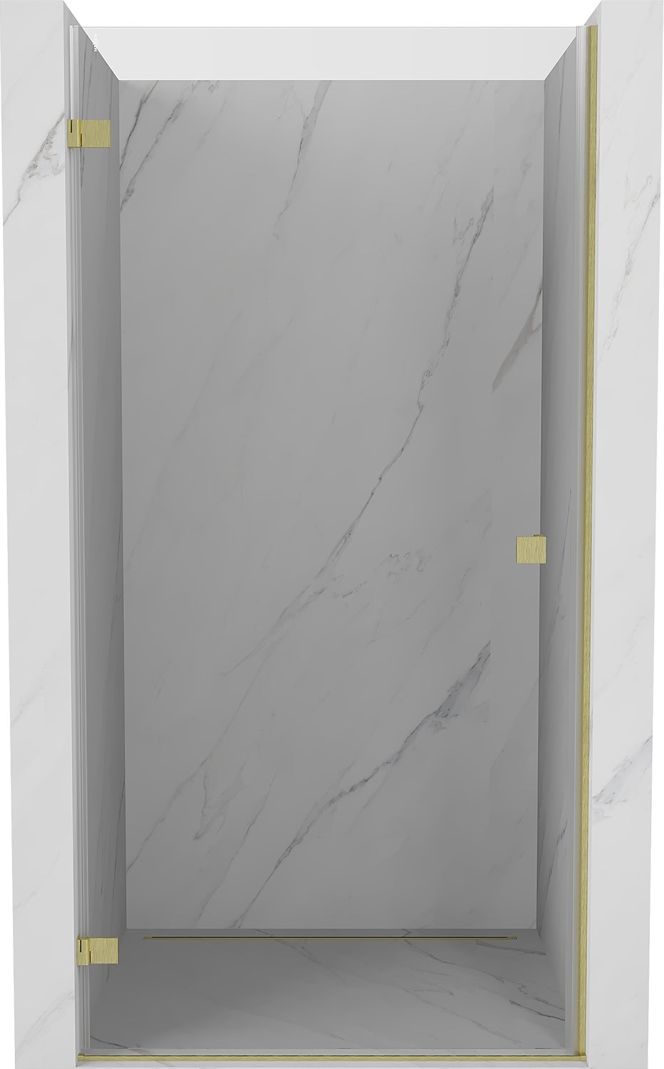 Mexen Lunar-B drzwi prysznicowe uchylne lewe 100 cm, transparent, złote szczotkowane - 832-100-000-55-00-L