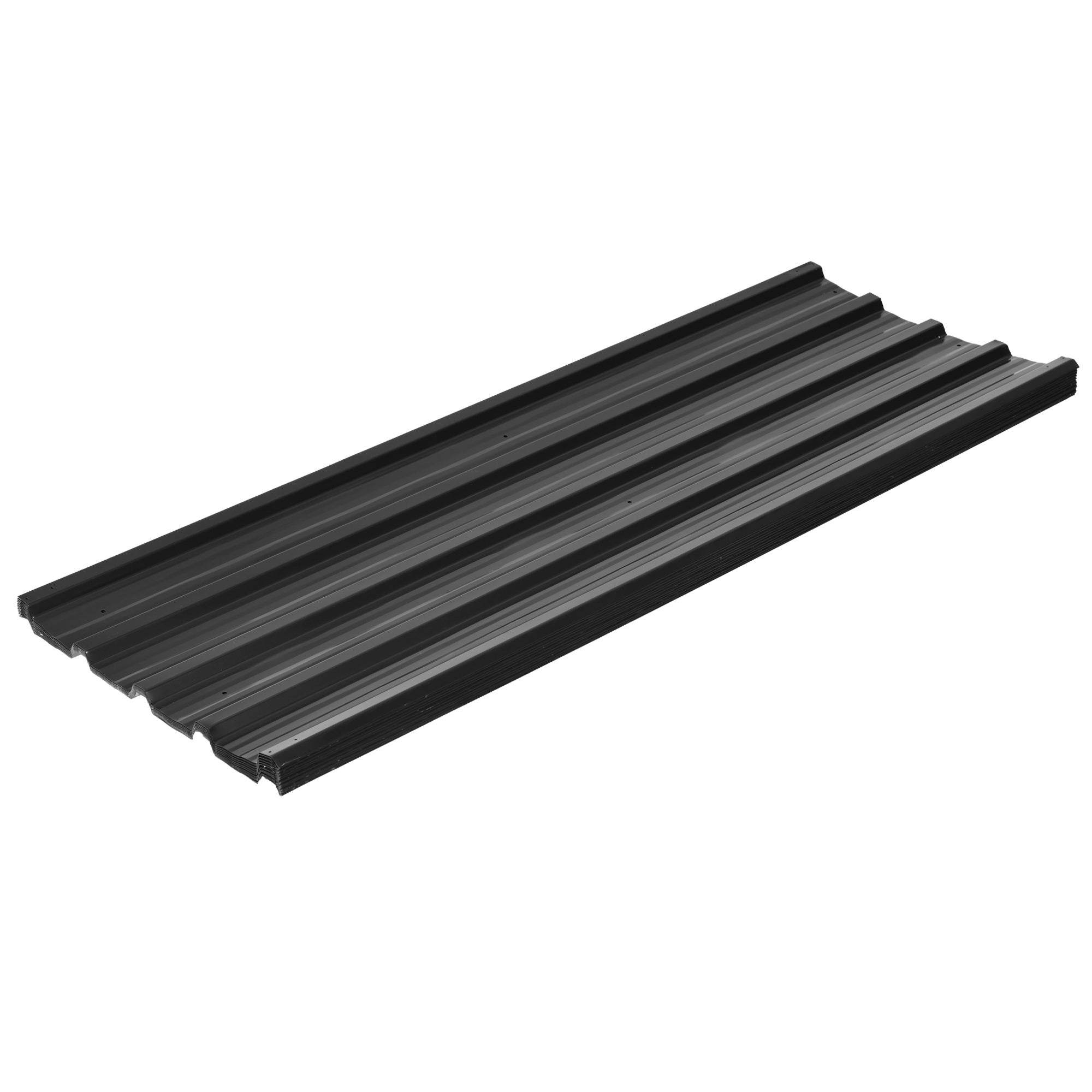 Conjunto de 12 paneles de acero galvanizado, resistentes a la intemperie, color gris antracita, dimensiones del panel 129L x 45W cm - 2