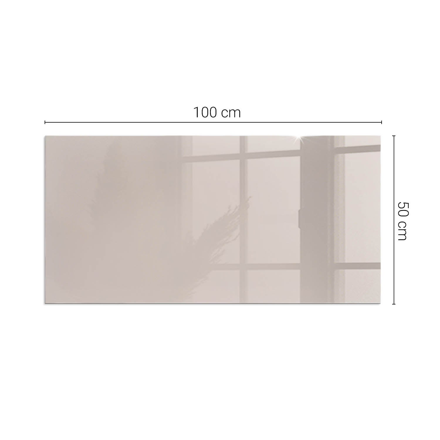 Prostokątna płyta szklana ochronna pod piecyk, kominek - 100x50 cm - Kolor Jasnobrązowy - TULUP - 2