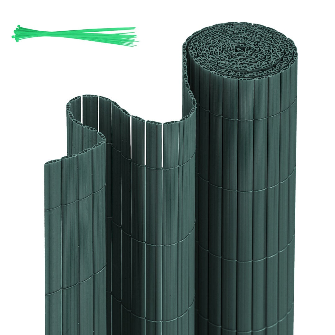 Solidna mata PVC – Zewnętrzna osłona prywatności do ogrodu, tarasu i ogrodzenia Zielony 140 x 900cm