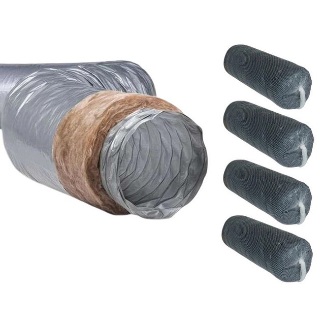 Lot 4 gaines souples PVC isolées 25 mm ECOSOFT | 6 mètres Ø 80 mm