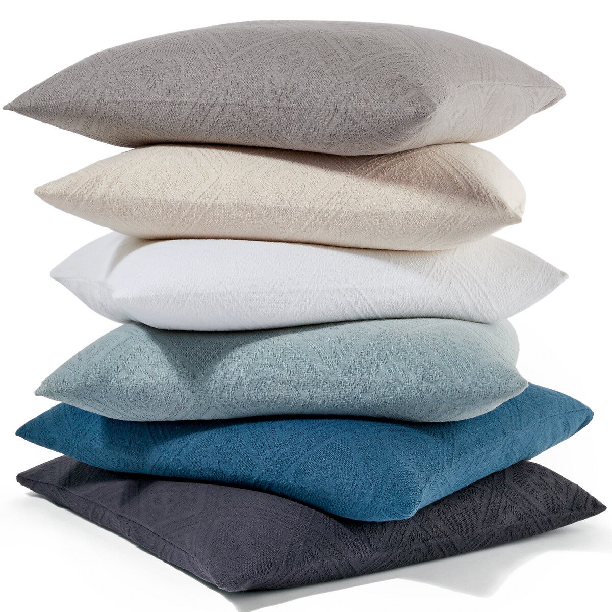 Dessus de lit coton jacquard, Indo - Bleu céladon - 160 x 230 cm - 9