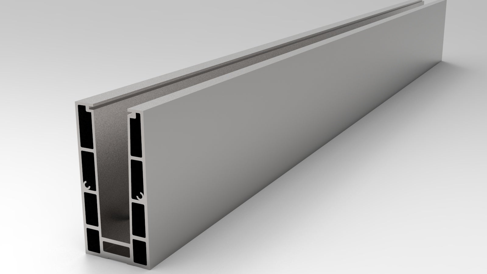 COMPLEMENT DE PROFIL - ALUMINIUM -POUR GARDE COPRS VERRE - POSE A LA FRANCAISE - 1 M - 3