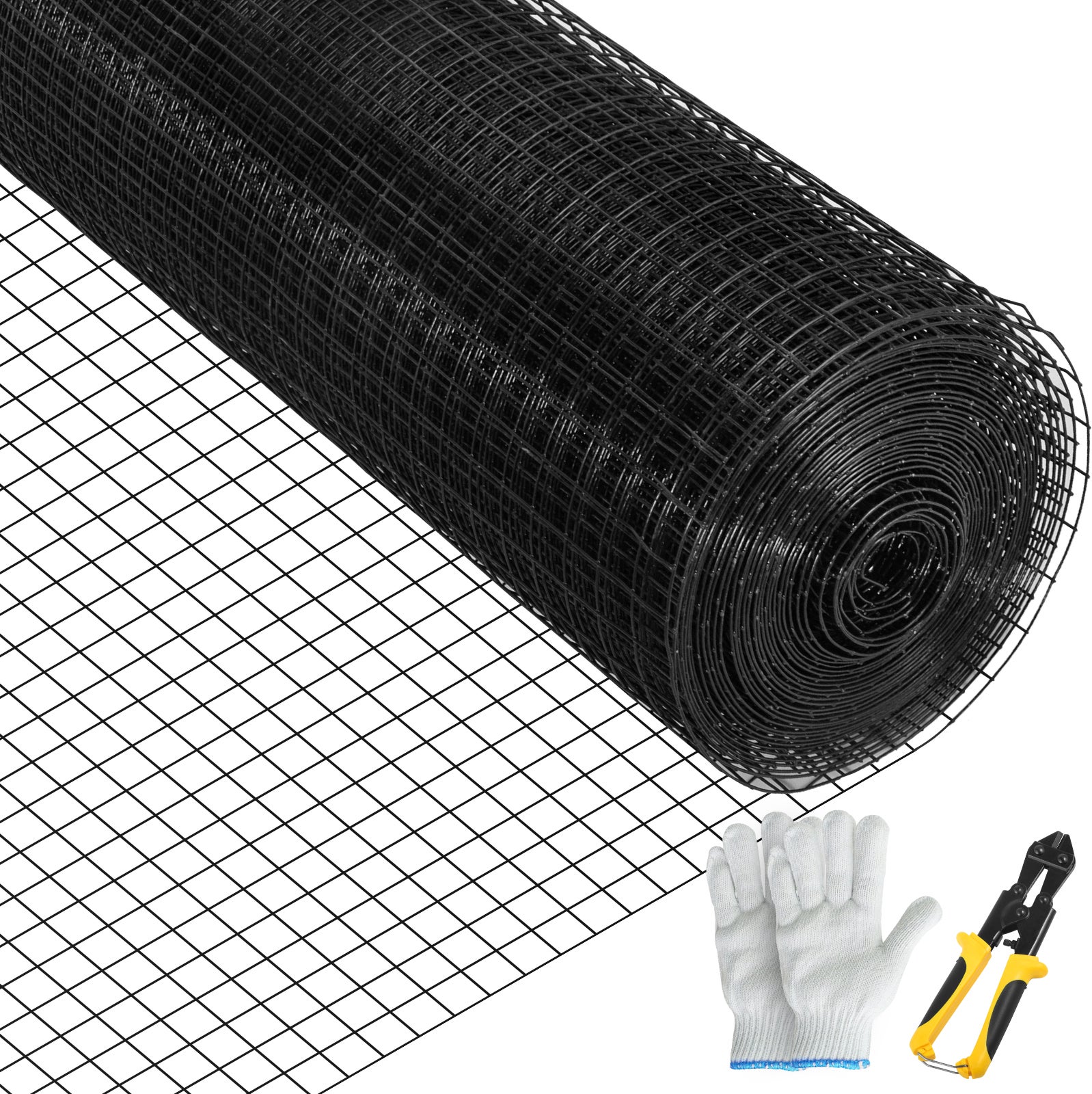 Ogrodzenie z drutu spawanego Siatka z kurczaka i królika powlekana winylem 1 "x 1" 16 Gauge 24 "x 60 VEVOR