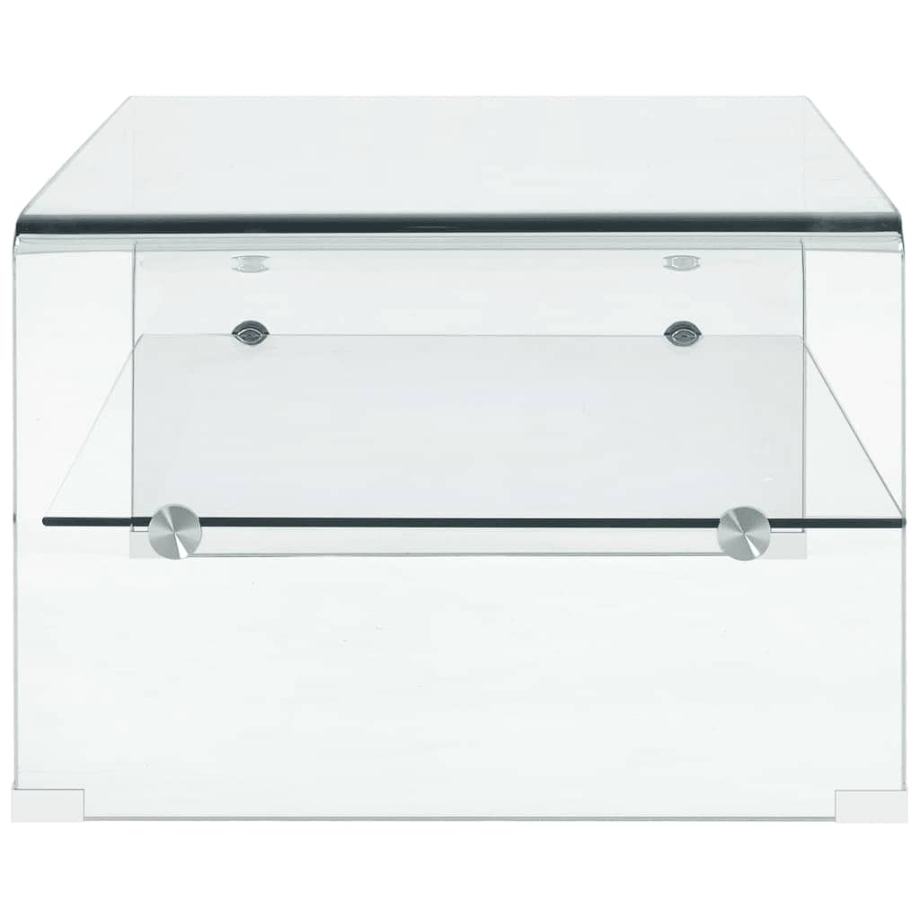 vidaXL Table basse Clair 98x45x31 cm Verre trempé - 6