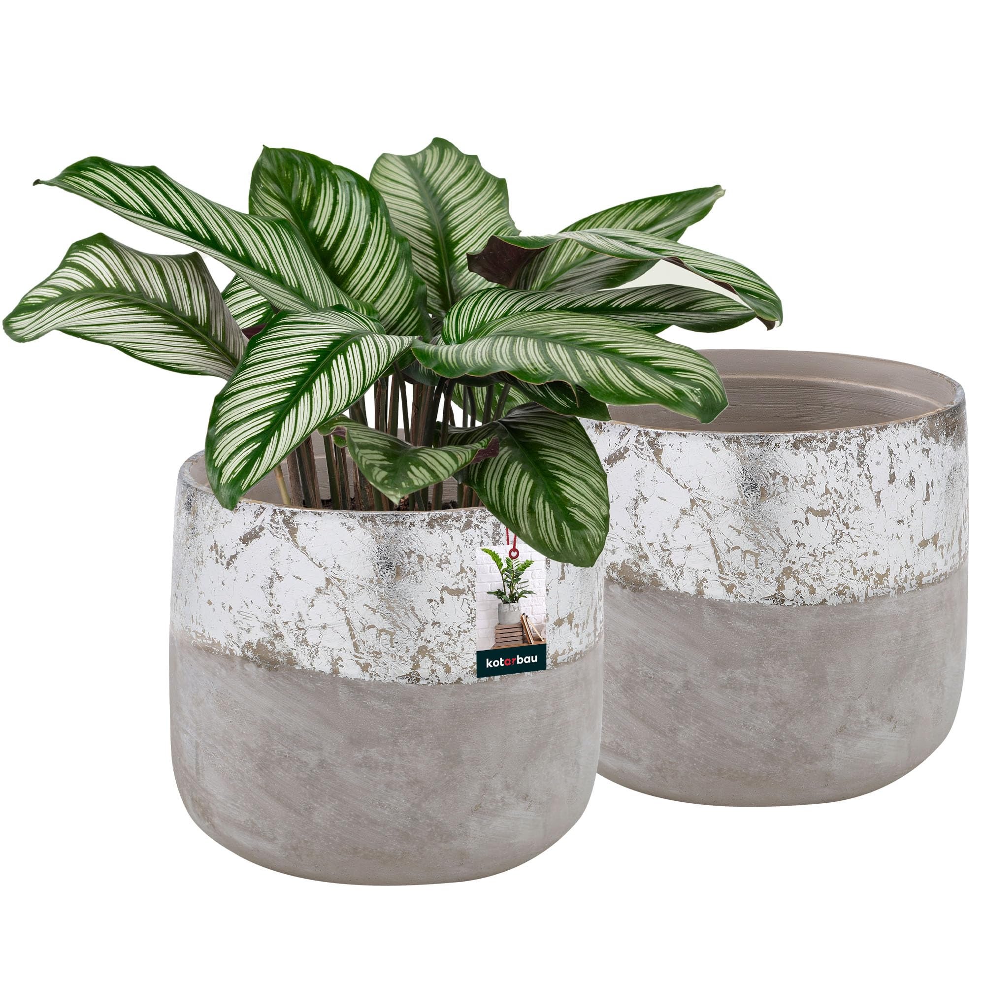 Doniczka ceramiczna nieszkliwiona na kwiaty rośliny 12 cm zestaw 2 szt. - Kolor szary - KOTARBAU