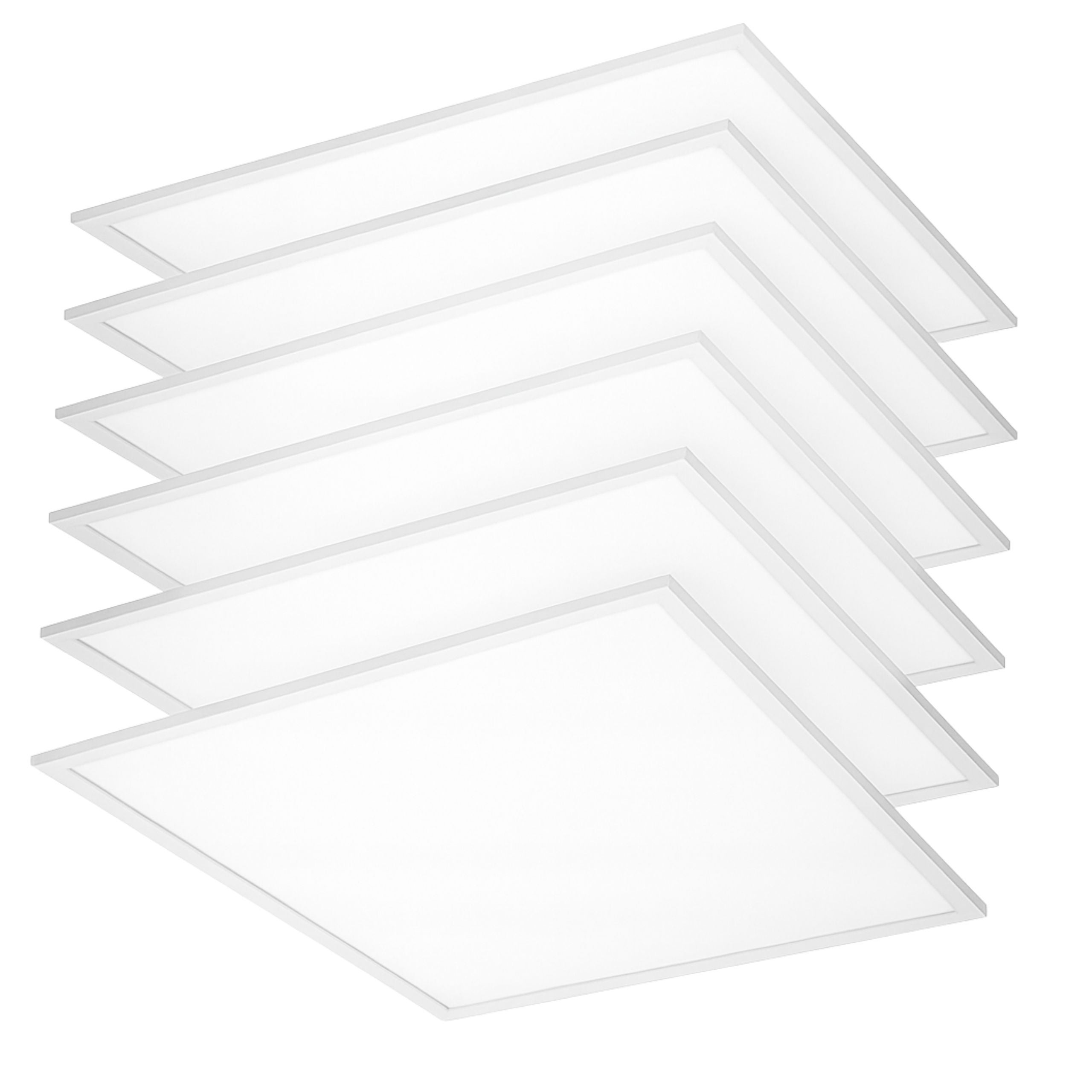 Lampa podtynkowa LED kwadratowy Plafon sufitowy 60x60cm Panel wpuszczany BIAŁY 4000K Światło naturalne - 6 sztuk LEDHOFF