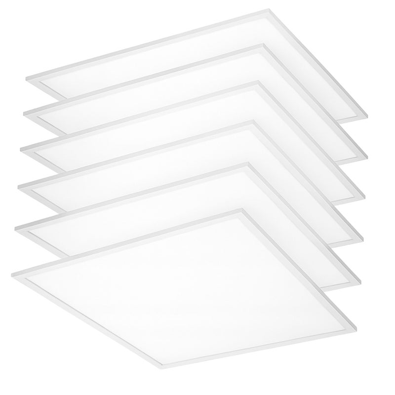 Lampa podtynkowa LED kwadratowy Plafon sufitowy 60x60cm Panel wpuszczany BIAŁY 4000K Światło naturalne - 6 sztuk LEDHOFF