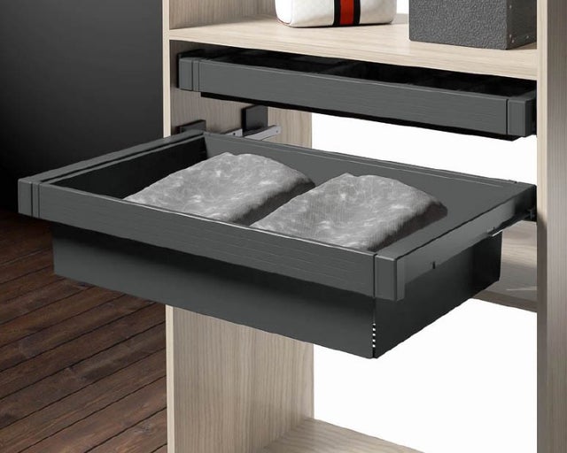 Cesta Multiusos Extraíble para Armario, color Grafito, para módulo de 800 mm