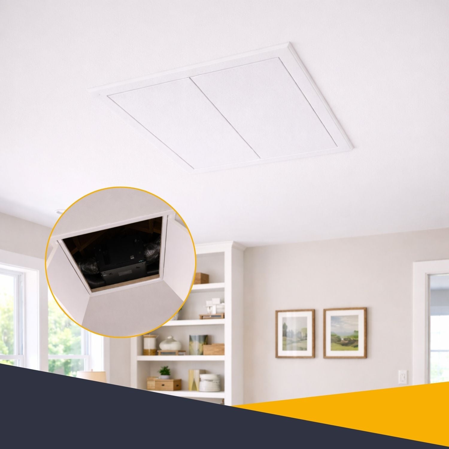 Trappes de visite grand format en acier blanc - Dimensions de passage : 1000 x 1000 mm - ATOLE - 8