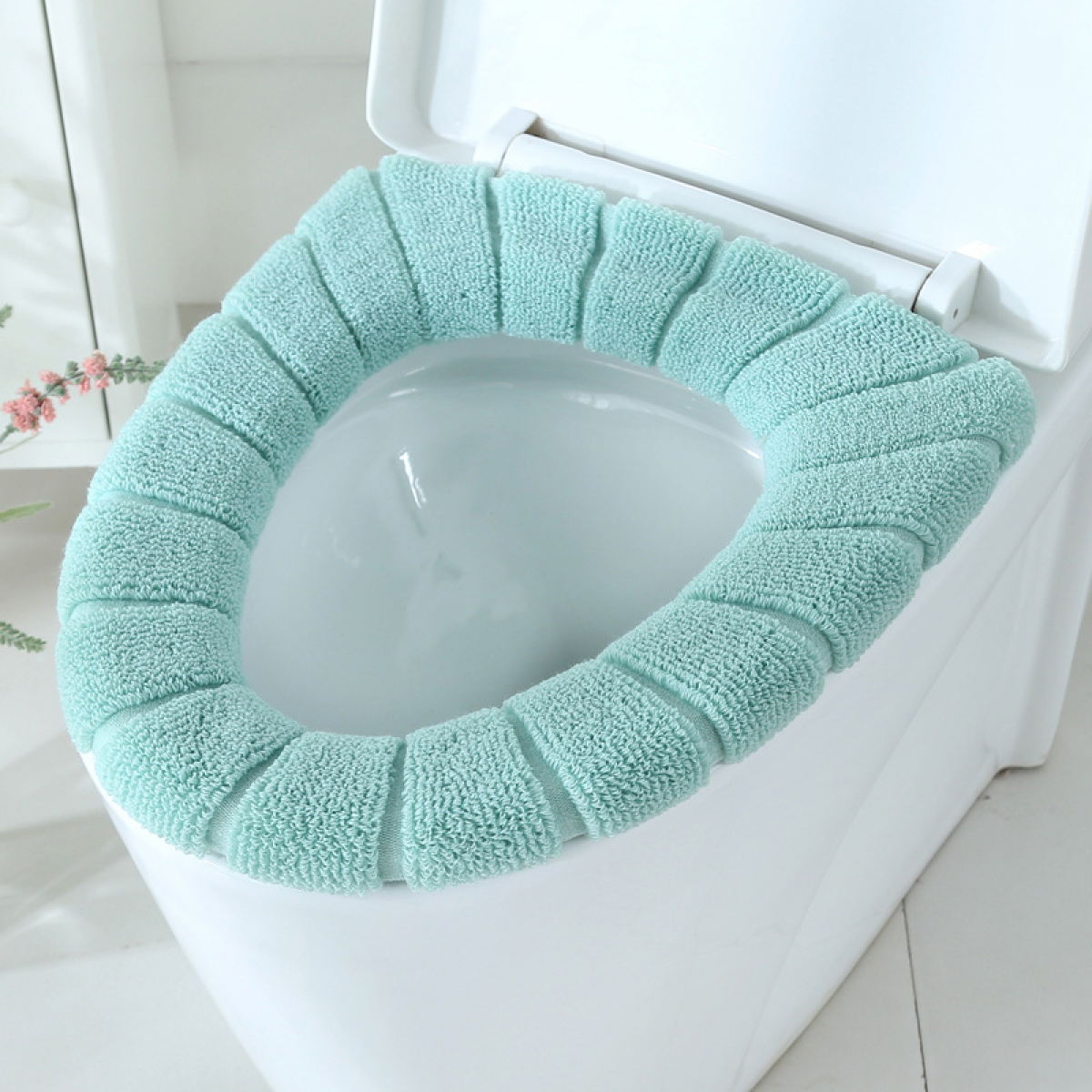 (Verde - 1 bucată) Set husă de toaletă pentru baie, husă de toaletă lavabilă moale și caldă 1buc