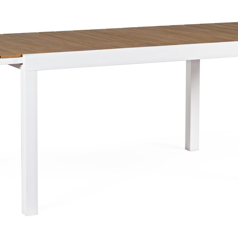 Rozkładany stół ogrodowy "Elias" 140-200x90 biały, aluminiowy i z tworzywa sztucznego