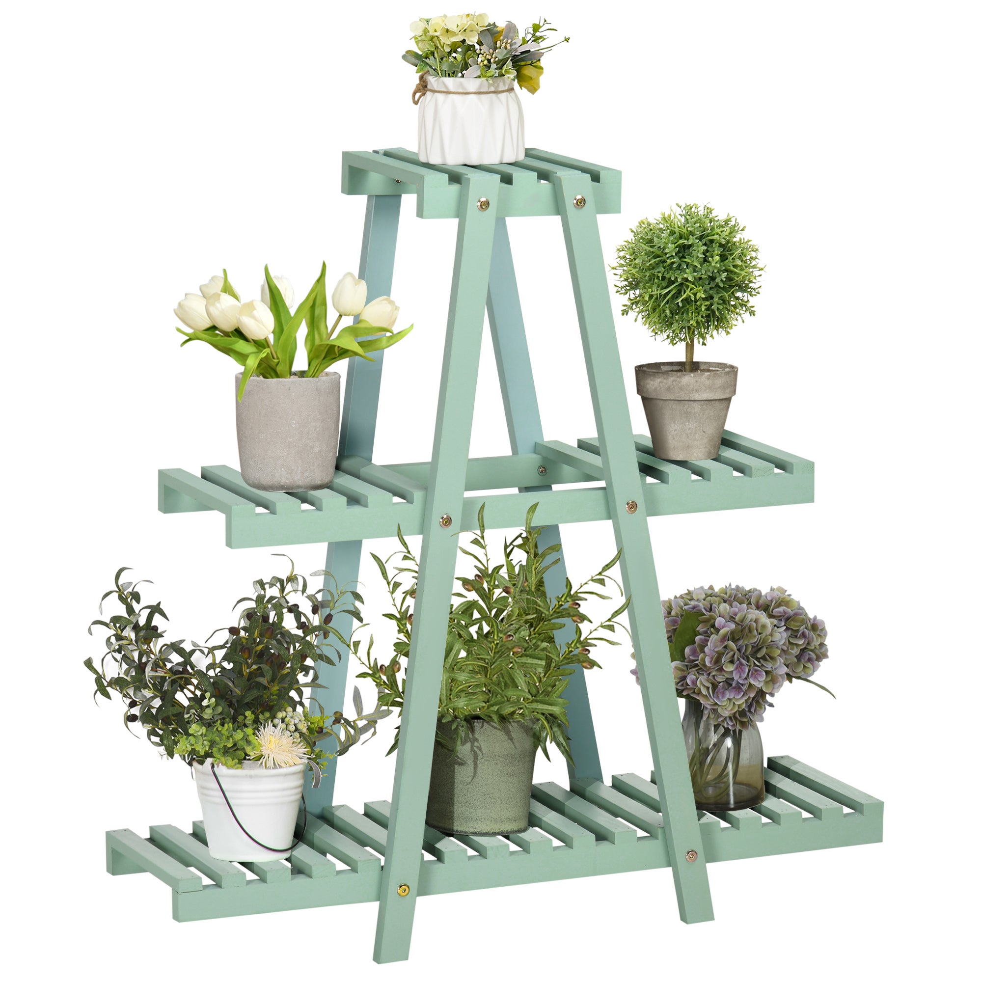 Étagère à Plantes En Bambou étagères Rondes à Fleurs Support De Pots De Fleurs 5 Niveaux Bois Naturel 98999115