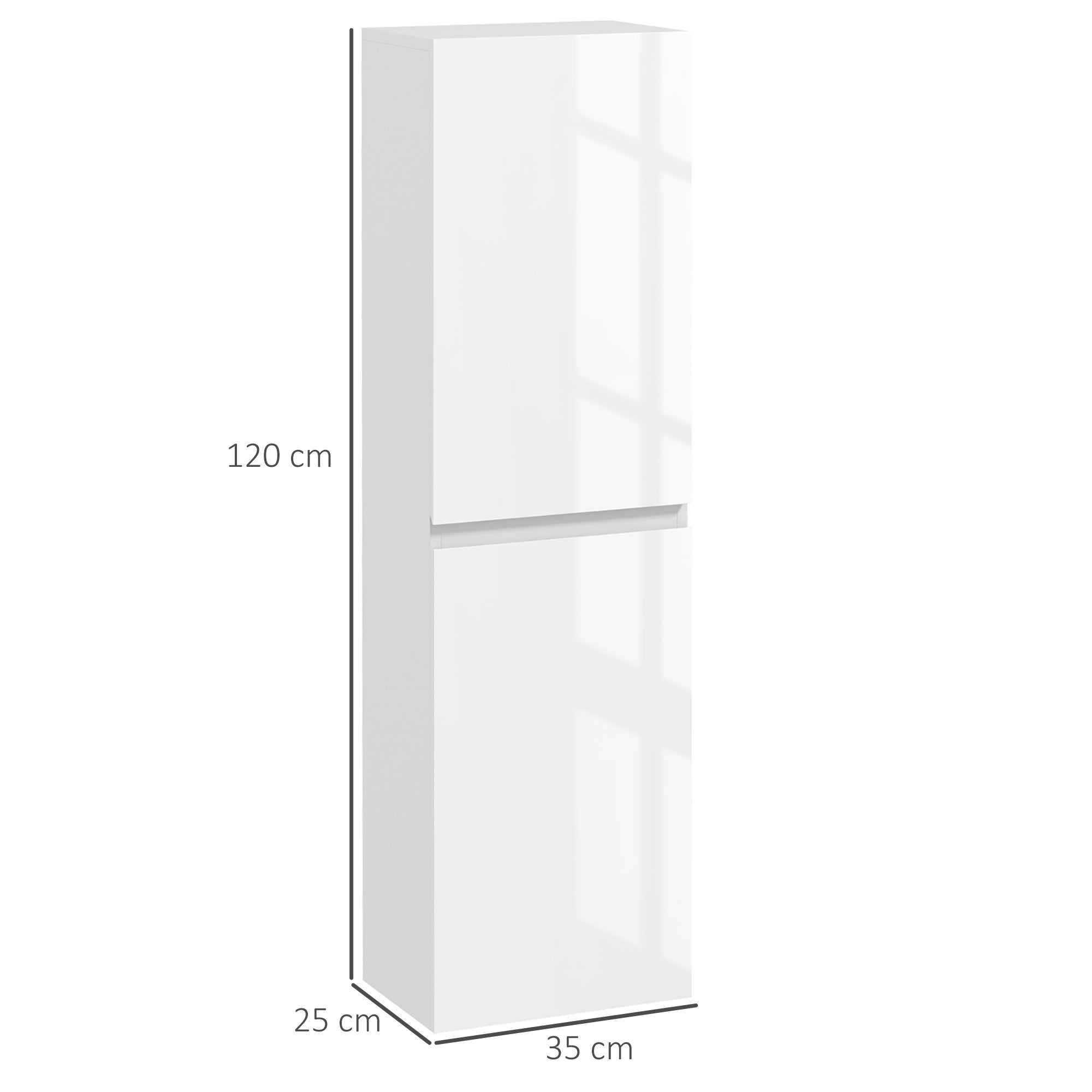 Colonne salle de bain aggloméré blanc laqué kleankin - 3