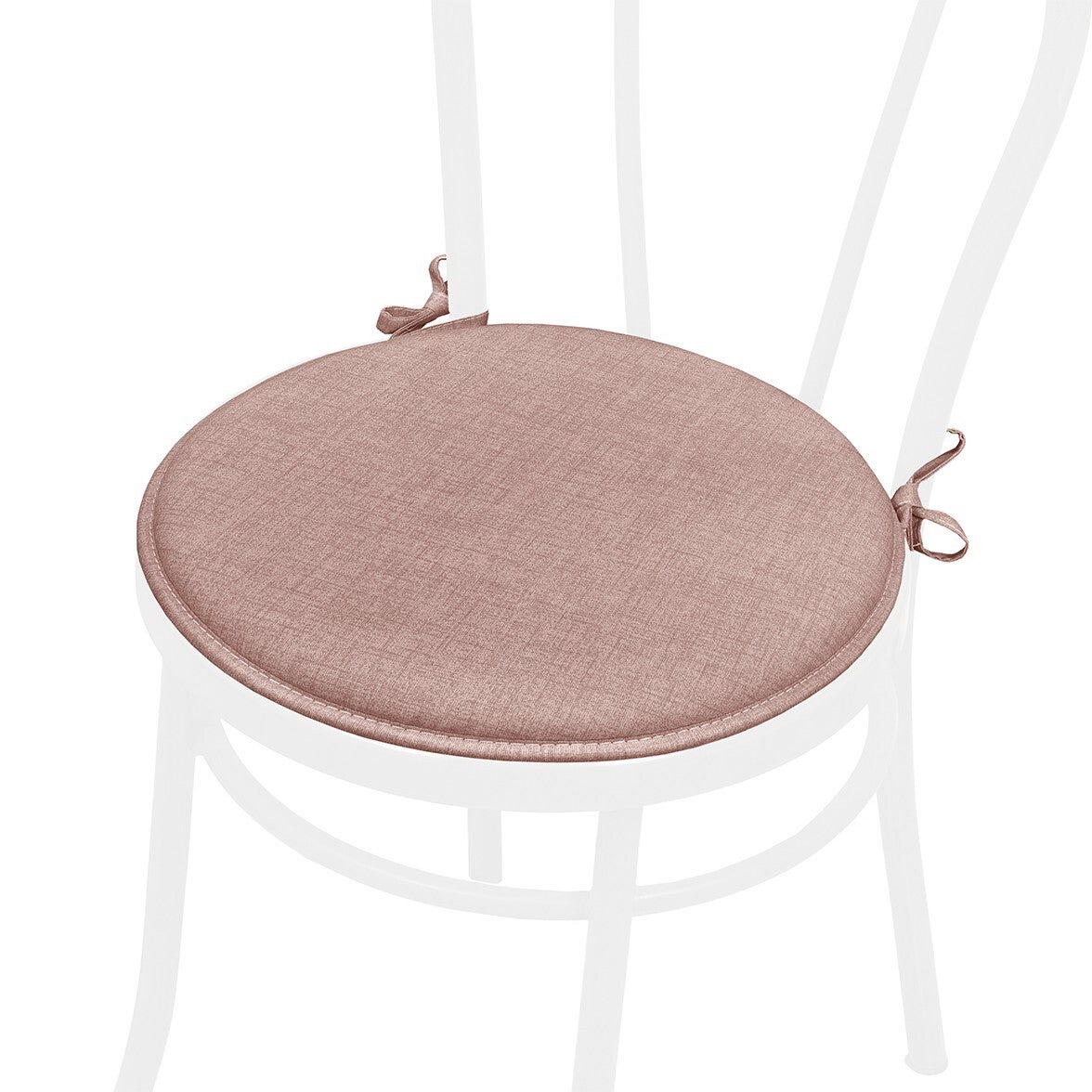 Lot De 4 Coussins De Chaise Rond Coton Lavable Doux Housse De Chaise Couleur Unie Pastel Rouge - 2