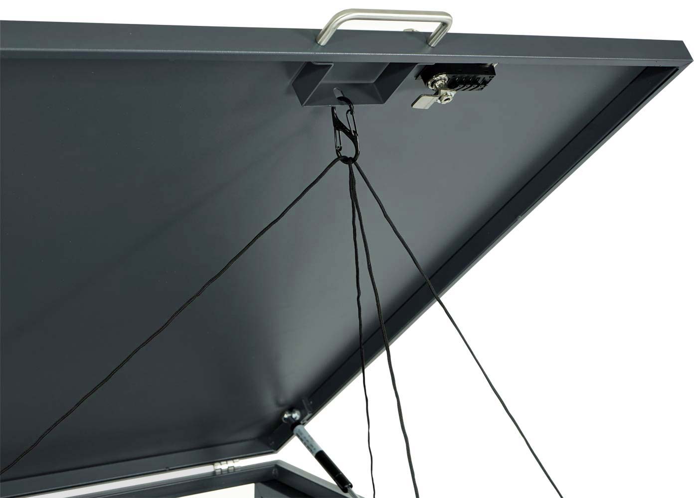 Set 2x copribidoni box spazzatura rifiuti HWC-J81 80x132x117cm acciaio inox antracite gold - 3