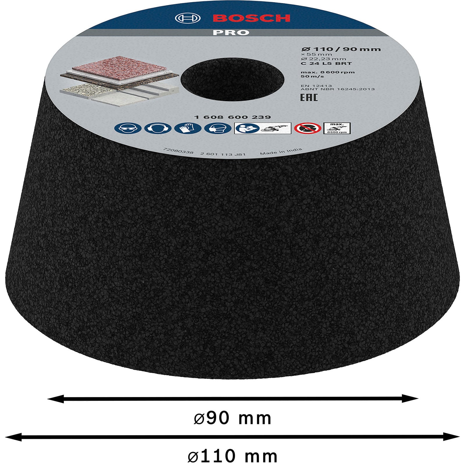 Bosch PRO Metal Konusowa Tarcza Garnkowa 90 x 110 x 55 mm G24 - 1608600239 - 2