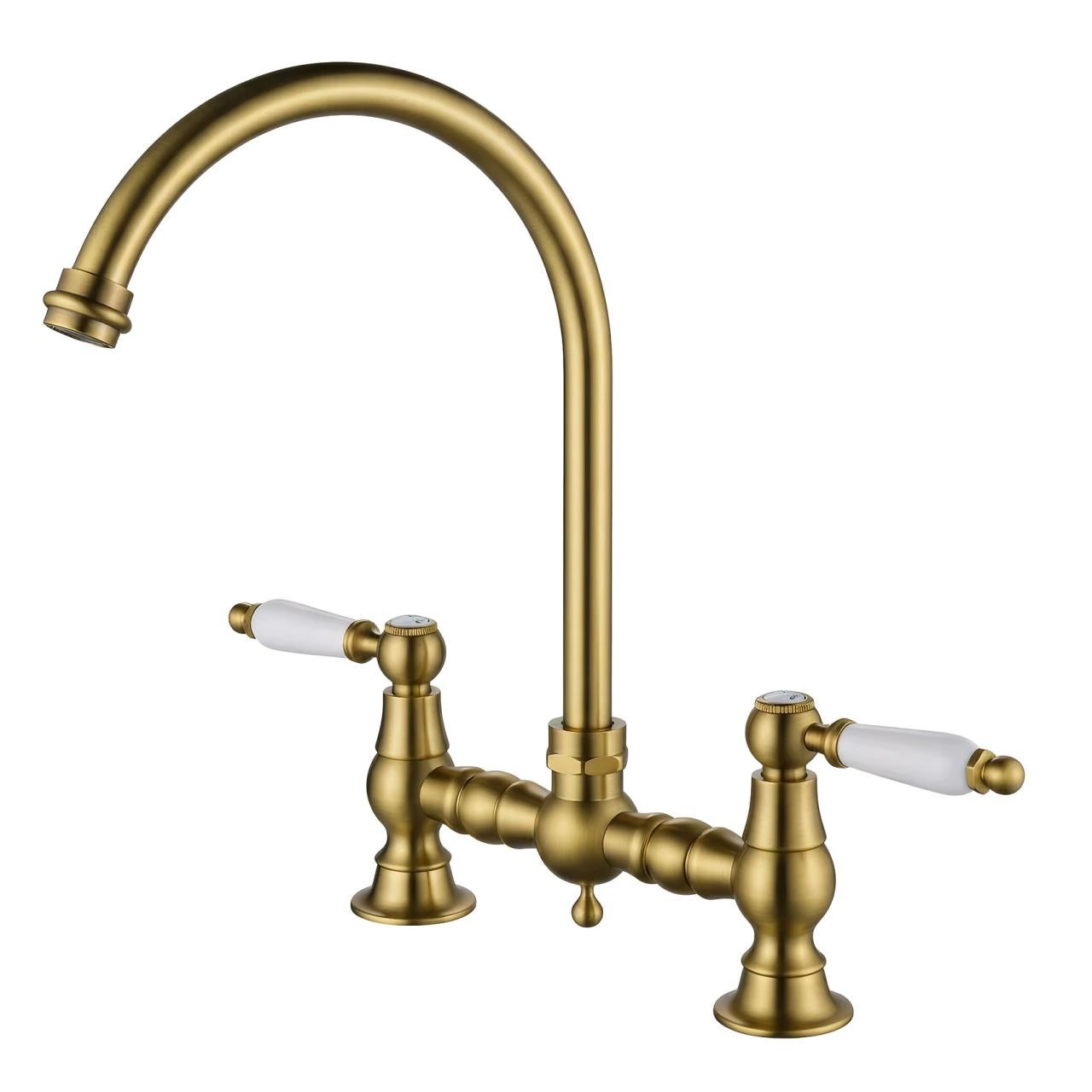 Grifo de cocina bronce Heritage Manor BN-4001-HA Aquanello | Leroy Merlin