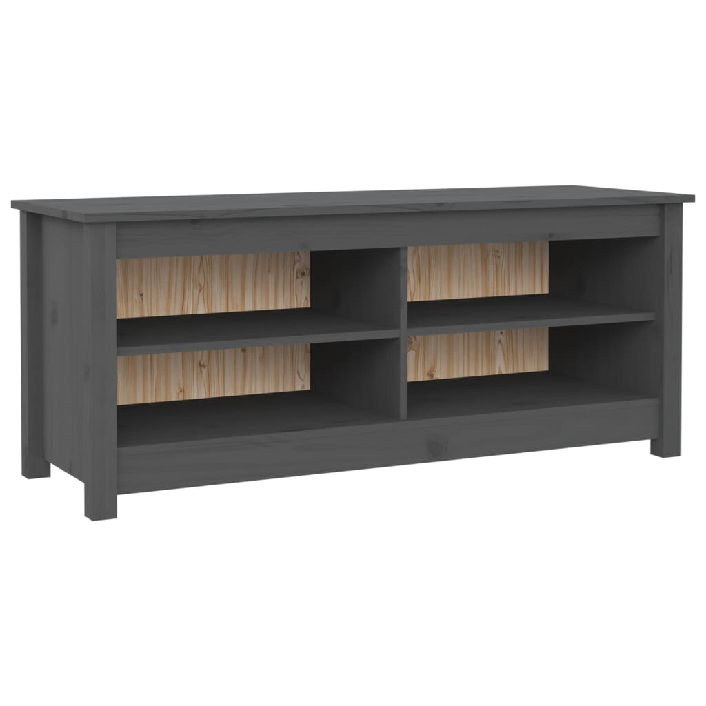 Banc à Chaussures Blanc En Pin Massif VidaXL - Dimensions 110x38x45.5 Cm - Neuf
