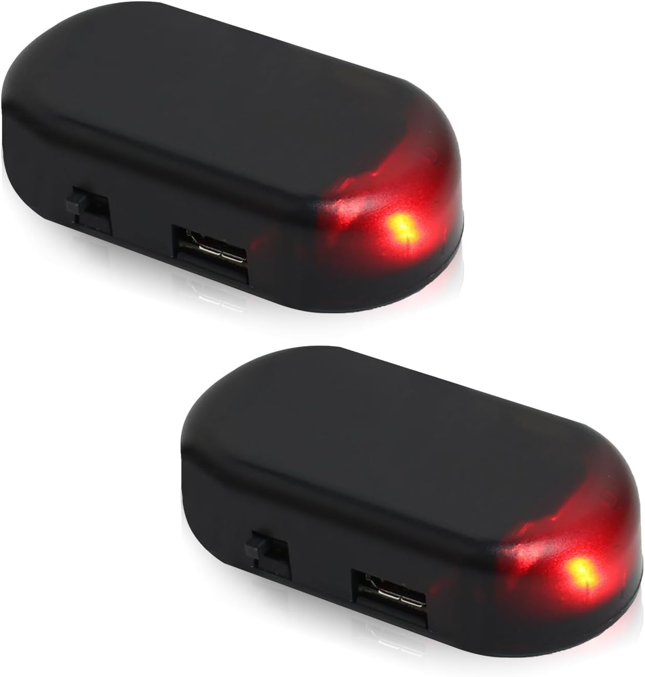 Alarme de Voiture Lumière,L'alarme Solaire de Voiture,Alarme Voiture Lumière LED,Simulé des Lumières D'alarme,Anti-vol De Lumière D'alarme,Clignotant Alarme De Voiture Factice,Rouge Bleu