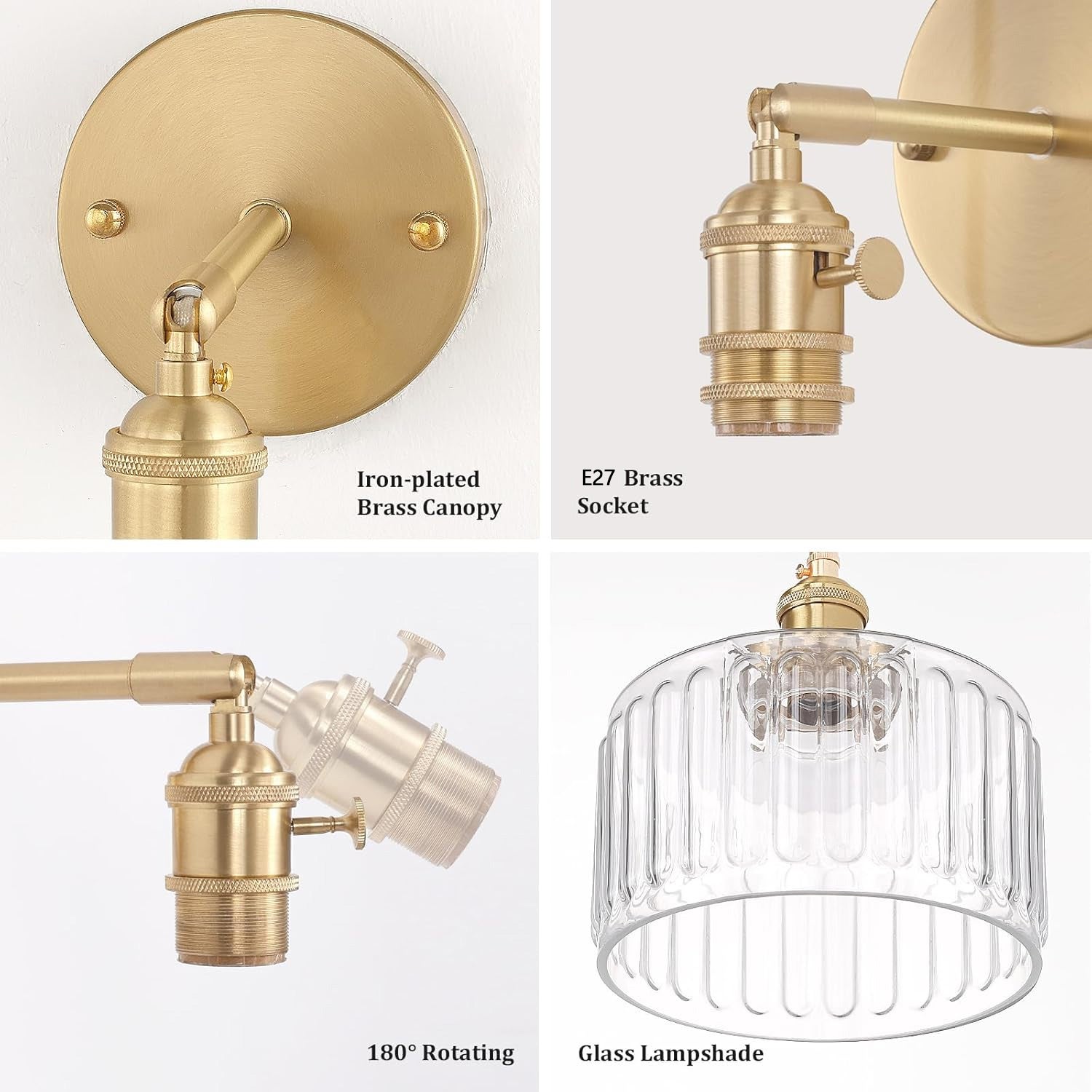 Applique salle bain Ashland Bay, 1 lampe, laiton