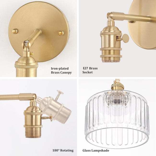 Applique salle bain Ashland Bay, 1 lampe, laiton Applique salle bain Ashland Bay, 1 lampe, laiton