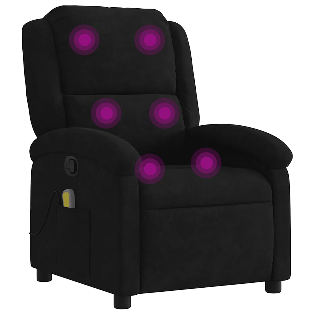 Fauteuil de massage inclinable noir velours vidaXL - 2