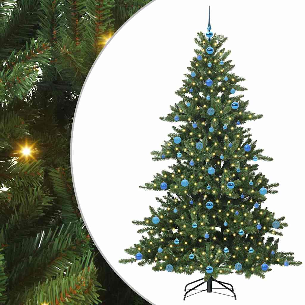 Sztuczna choinka z zawiasami z 300 diodami LED 210 cm PVC